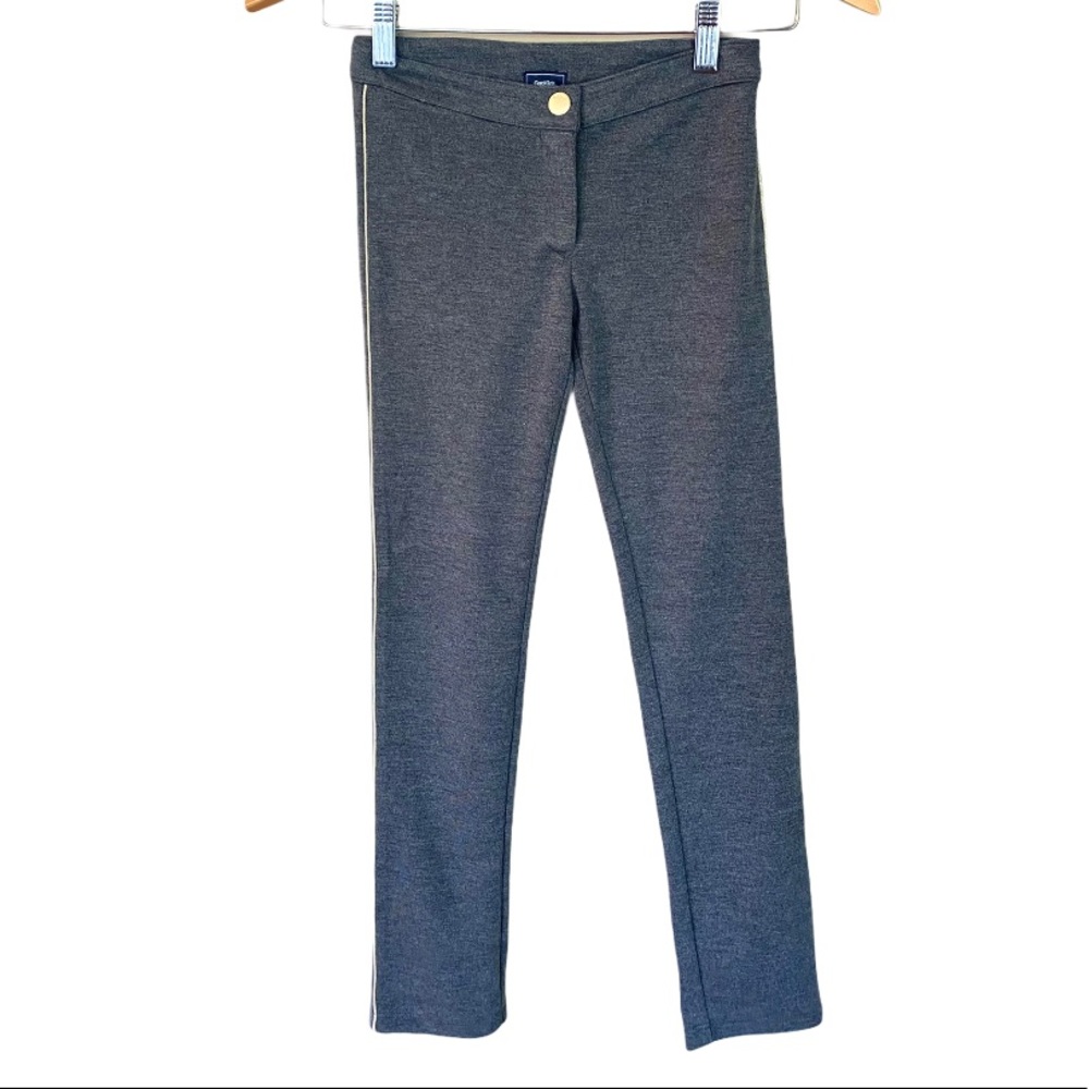 Gap Girls Ponte Gray Gold Trim Legging Pants Size 8